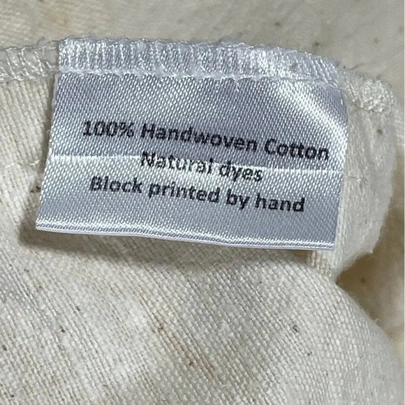 PO-EM crop top NWOT hand woven 100% cotton hand block print boxy oversized fit S - Picture 8 of 9